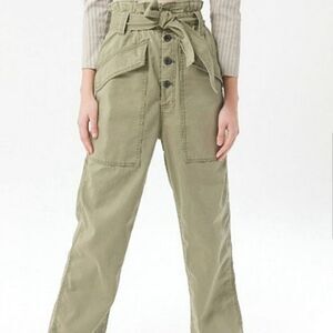 BDG URBAN OUTFITTERS Olive Green Paperbag Waist Cargo Pants XS Utility